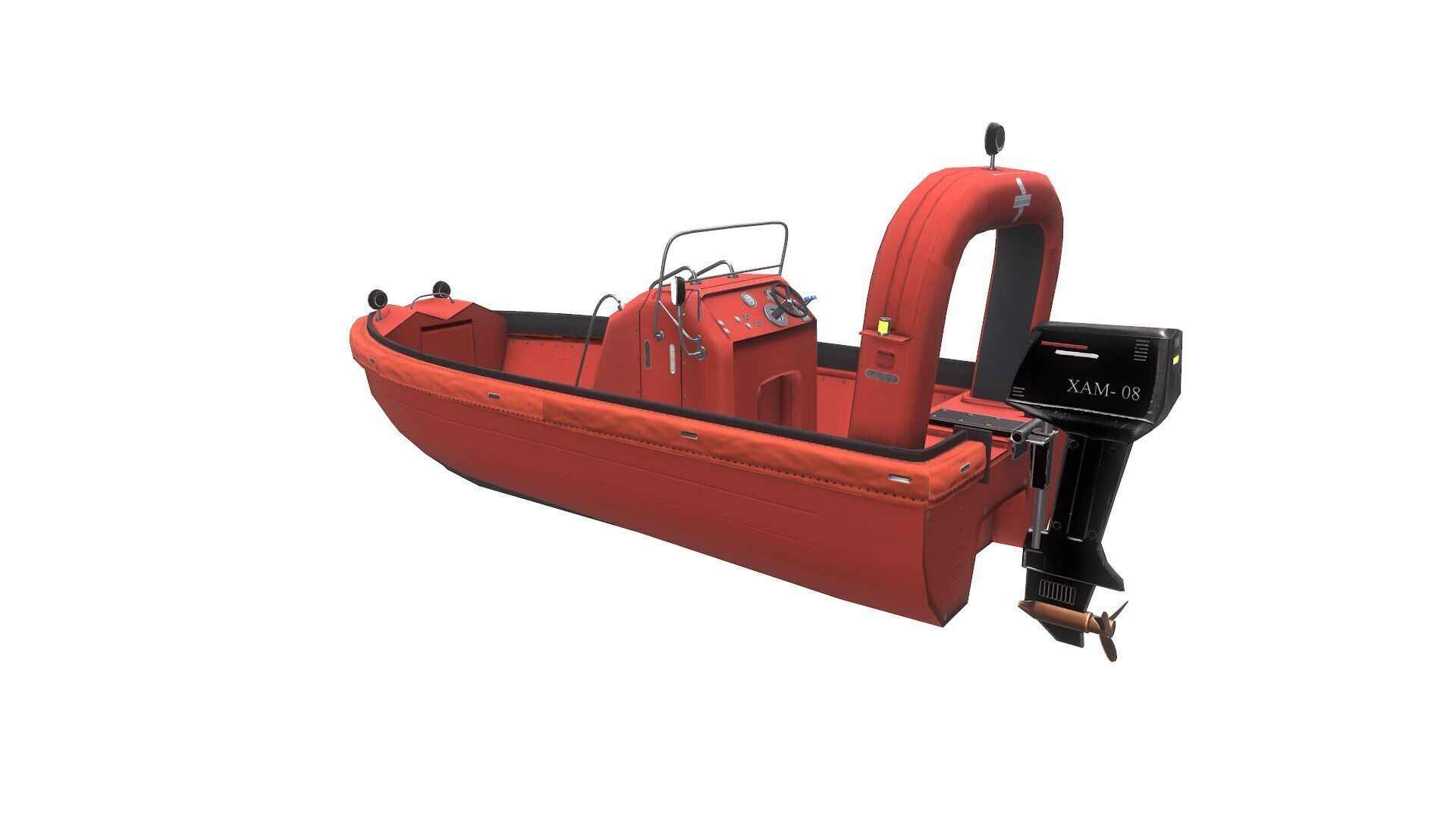 Fast Rescue Boat Low-poly 3D model_5
