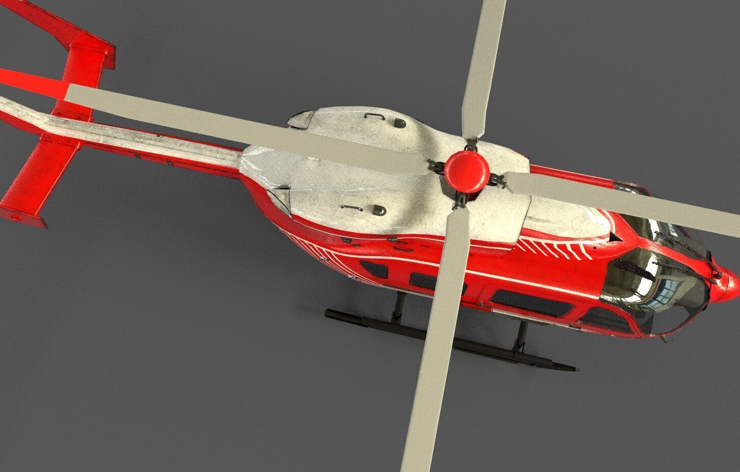 EC145 Helicopter Low-poly 3D model_4