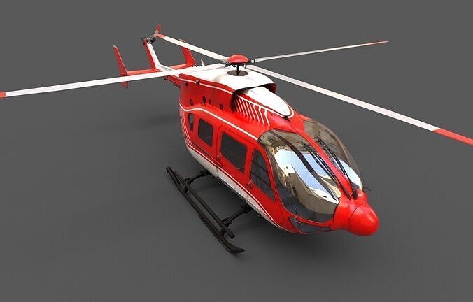 EC145 Helicopter Low-poly 3D model