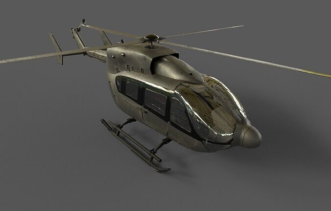 EC145 Helicopter Low-poly 3D model