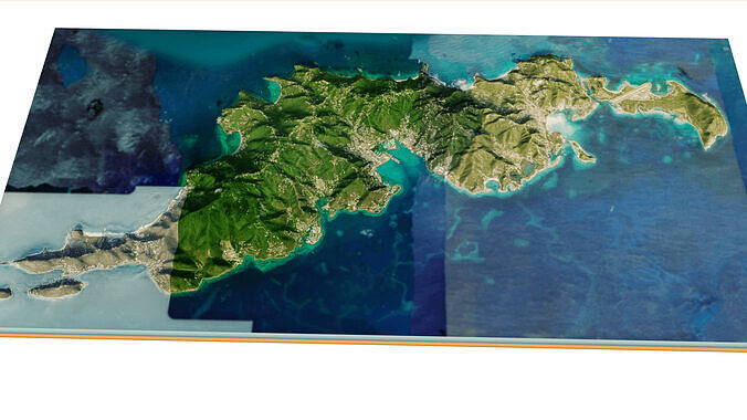 Tortola island Full 3D model terrain 3D model
