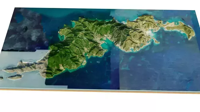 Tortola island Full 3D model terrain