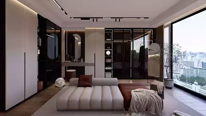 Sketchup model Interior Dressing room Design 3D model