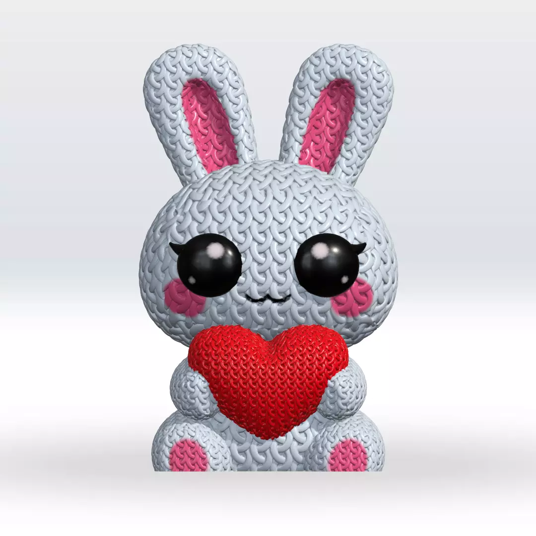 Knitted Bunny 3D Model STL file Cute Knitted Character 3D print model