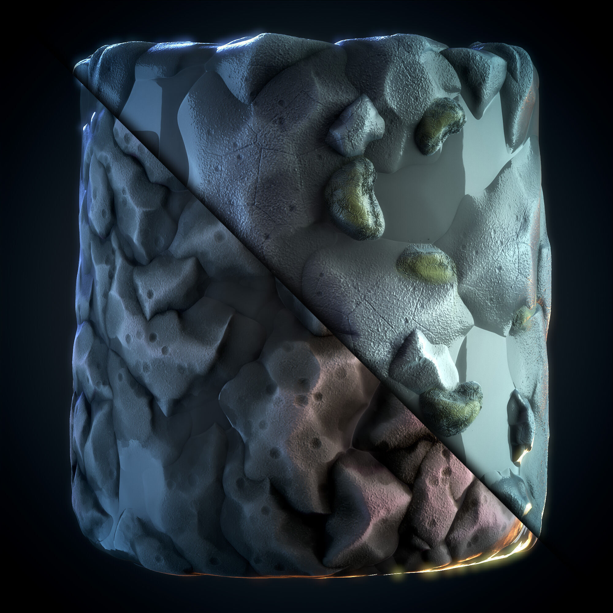 Stone Floor Stylized Material - VOL 22 - Maps - SBsar Texture_6