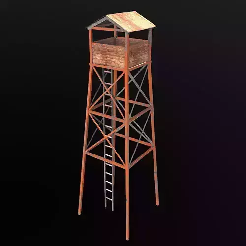 Old Wooden Watchtower Low-poly