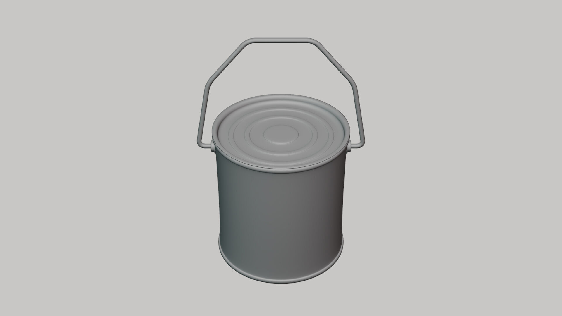 Basic Paint Bucket - Geometry Only No Textures No Materials 3D model_1