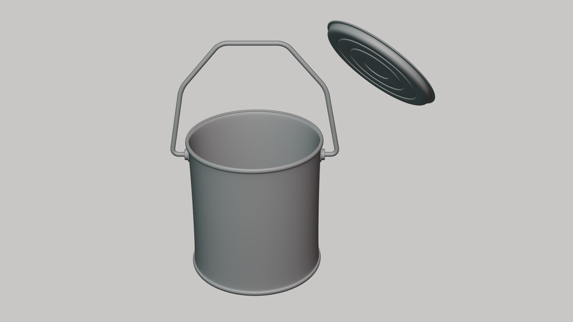 Basic Paint Bucket - Geometry Only No Textures No Materials 3D model_3