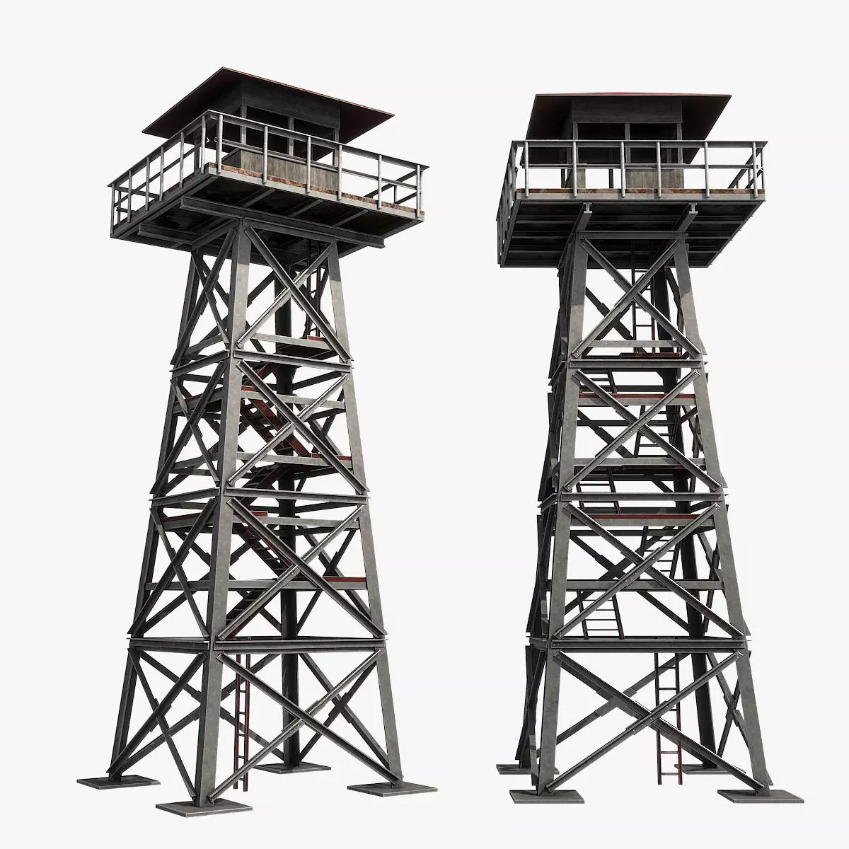 Watch tower v2 Low-poly 3D model_0