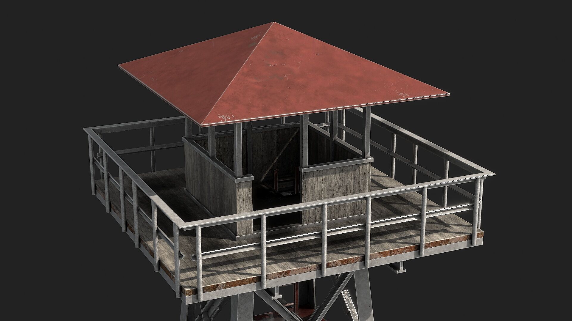 Watch tower v2 Low-poly 3D model_3