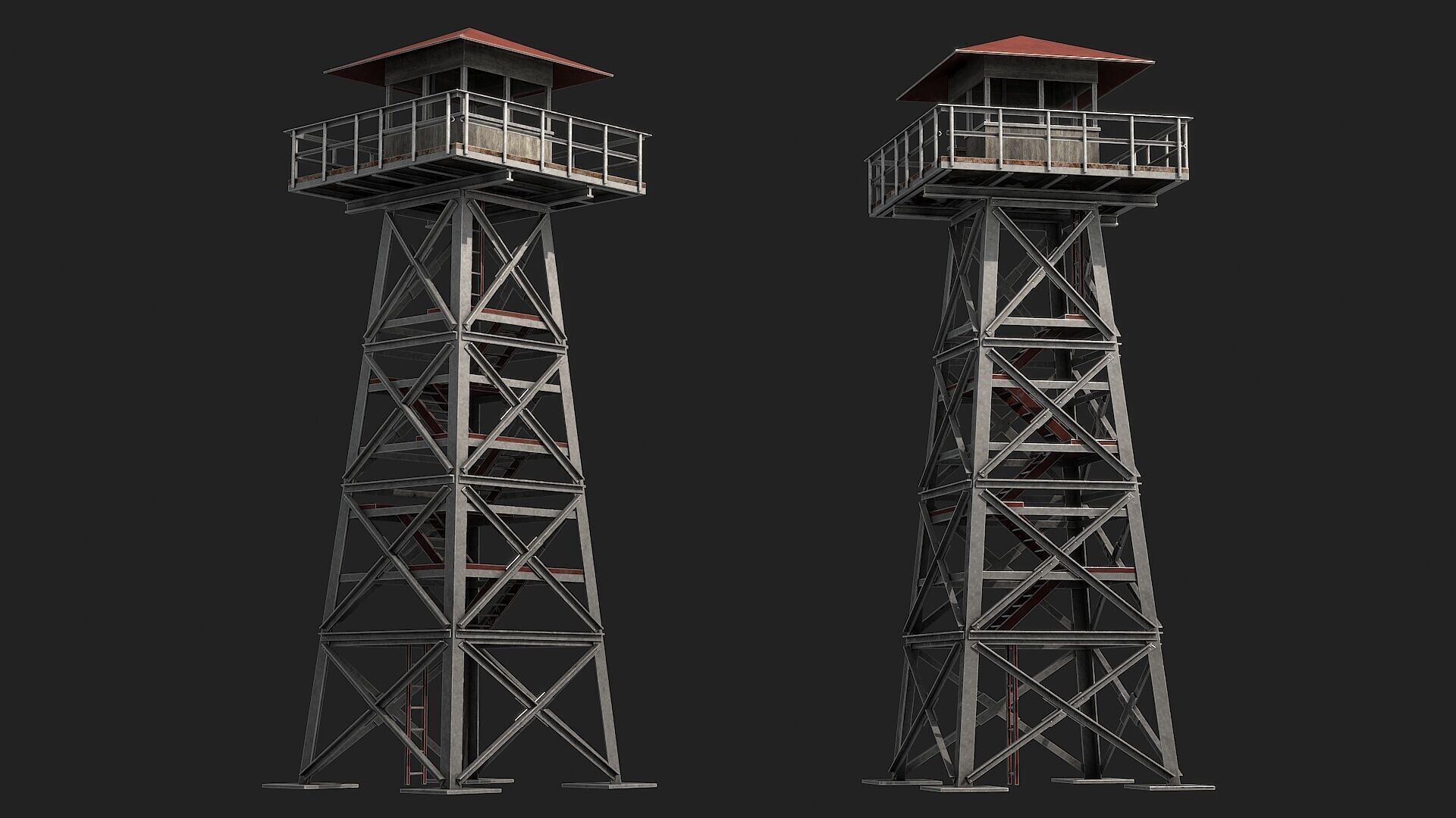 Watch tower v2 Low-poly 3D model_15