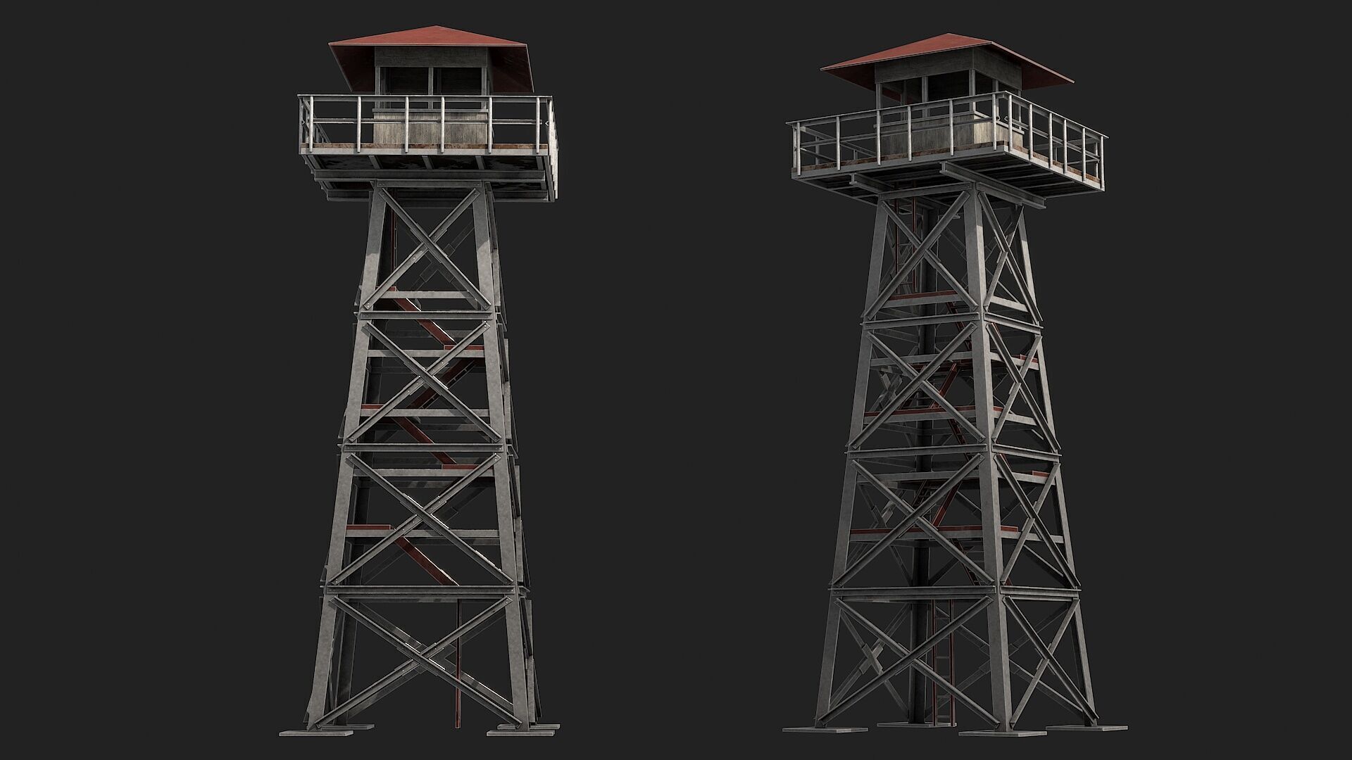 Watch tower v2 Low-poly 3D model_11