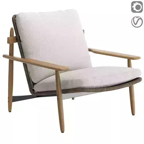 Minotti Trio Outdoor Armchair 3D model