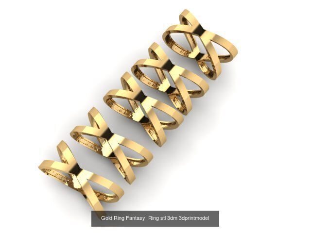 Gold Ring Jewelry Ring stl 3dm 3dprintmodel 3D Model Collection_29