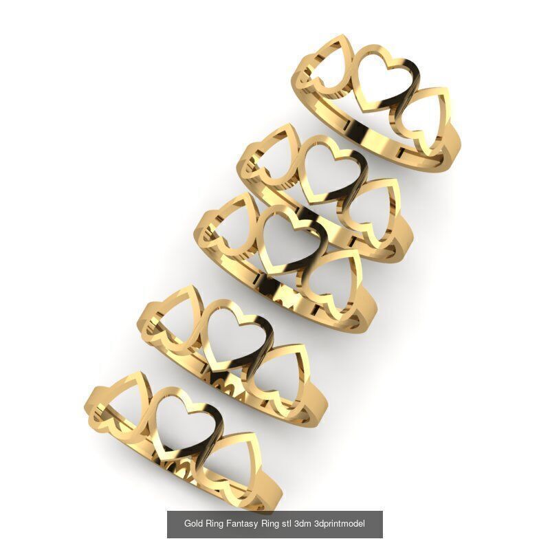 Gold Ring Jewelry Ring stl 3dm 3dprintmodel 3D Model Collection_41
