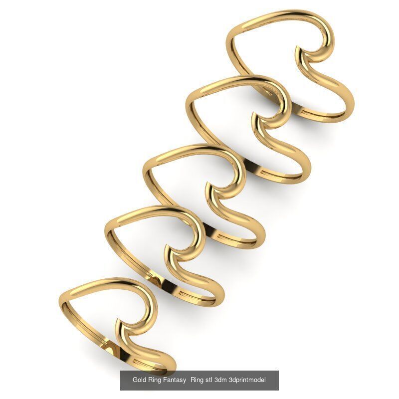 Gold Ring Jewelry Ring stl 3dm 3dprintmodel 3D Model Collection_38