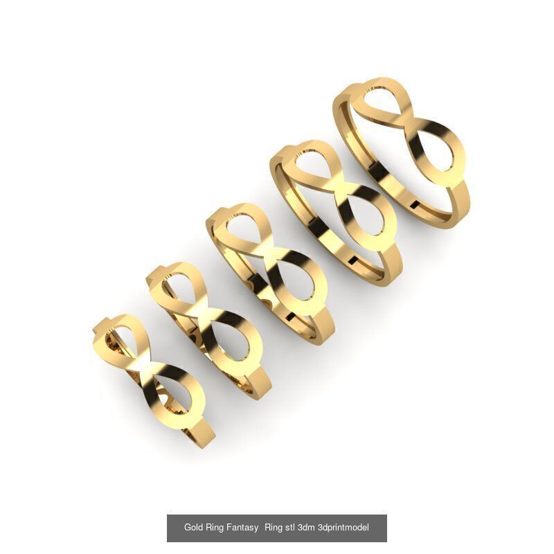 Gold Ring Jewelry Ring stl 3dm 3dprintmodel 3D Model Collection_18