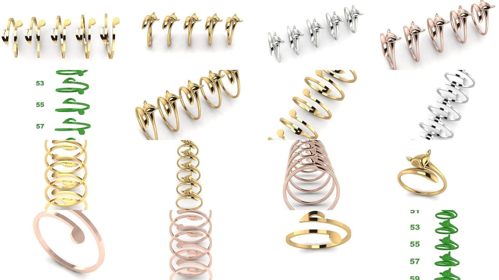 Gold Ring Jewelry Ring stl 3dm 3dprintmodel 3D Model Collection_8