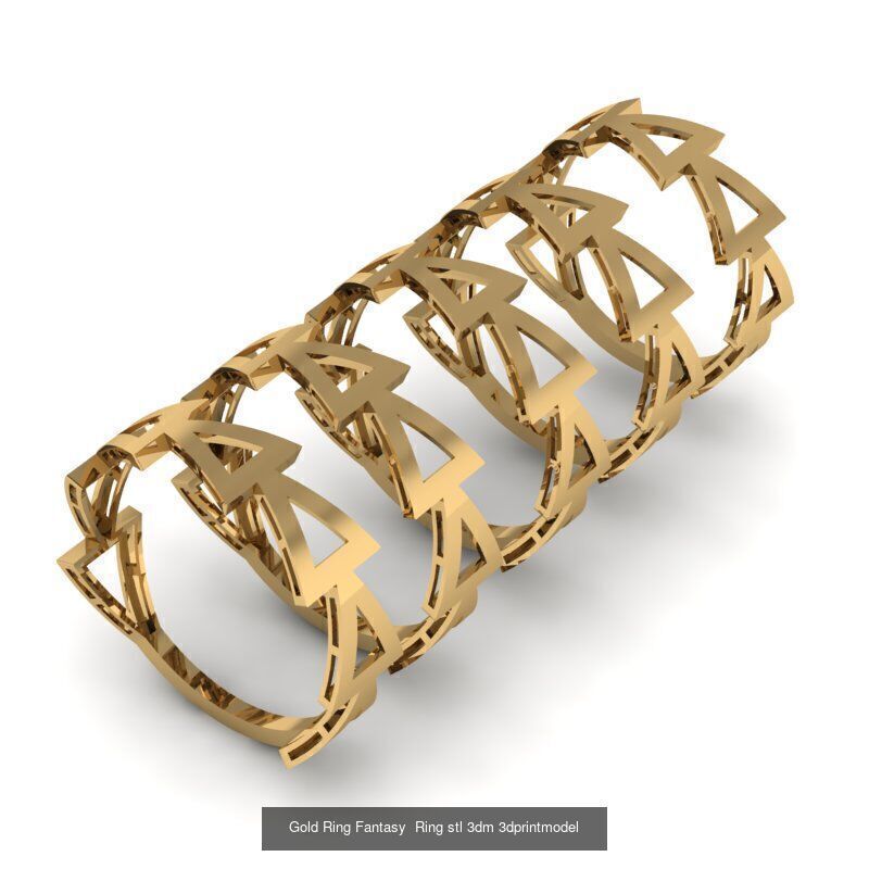 Gold Ring Jewelry Ring stl 3dm 3dprintmodel 3D Model Collection_15