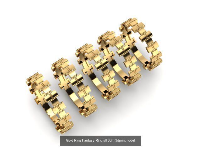 Gold Ring Jewelry Ring stl 3dm 3dprintmodel 3D Model Collection_12