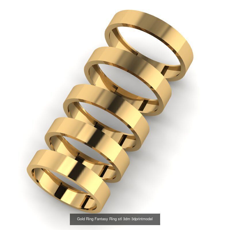 Gold Ring Jewelry Ring stl 3dm 3dprintmodel 3D Model Collection_54