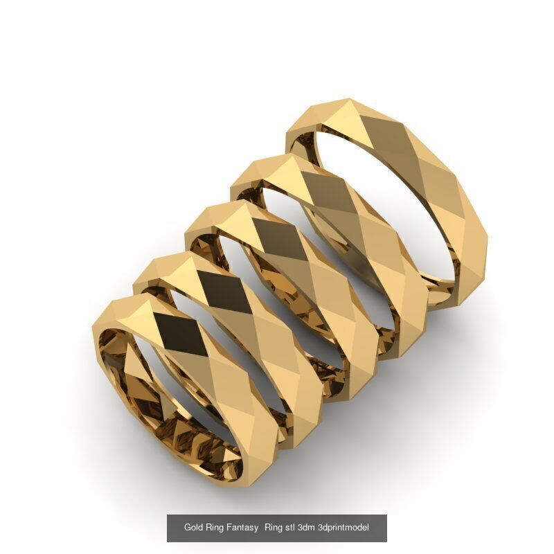 Gold Ring Jewelry Ring stl 3dm 3dprintmodel 3D Model Collection_36