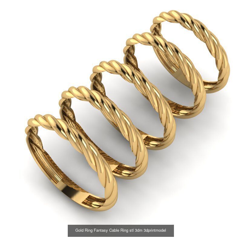 Gold Ring Jewelry Ring stl 3dm 3dprintmodel 3D Model Collection_42