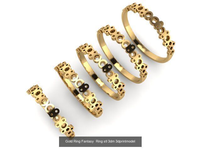 Gold Ring Jewelry Ring stl 3dm 3dprintmodel 3D Model Collection_23
