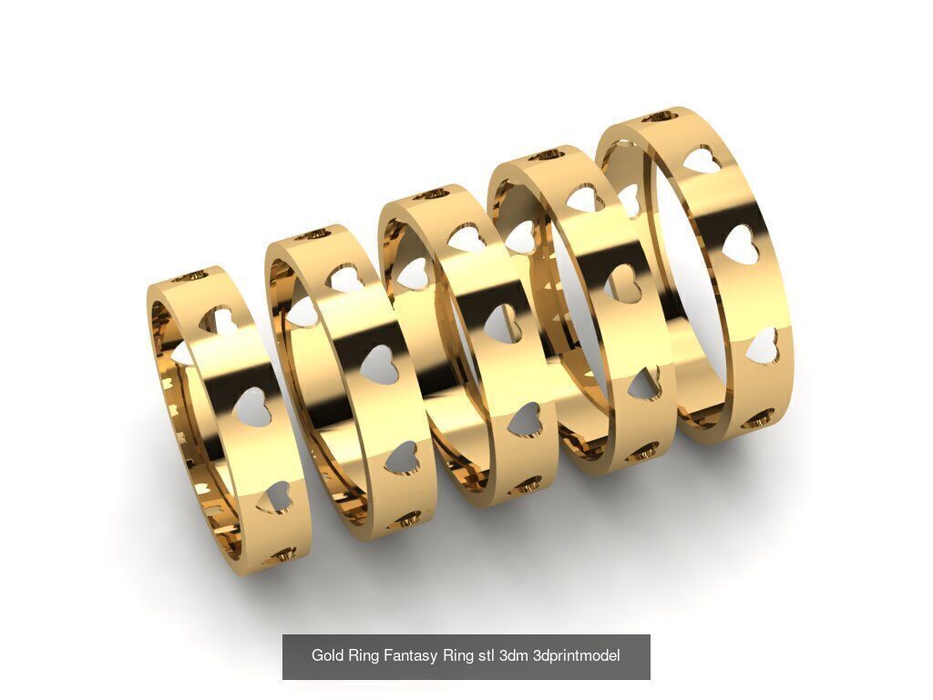 Gold Ring Jewelry Ring stl 3dm 3dprintmodel 3D Model Collection_52