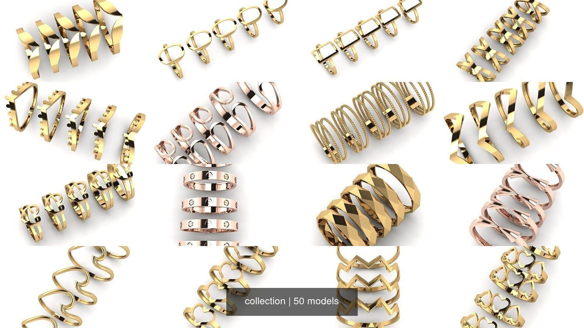 Gold Ring Jewelry Ring stl 3dm 3dprintmodel 3D Model Collection_3