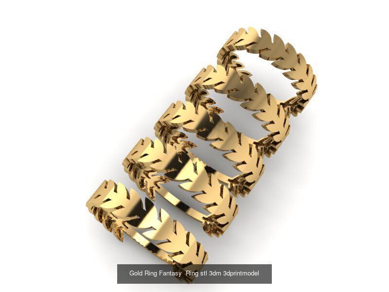 Gold Ring Jewelry Ring stl 3dm 3dprintmodel 3D Model Collection_25