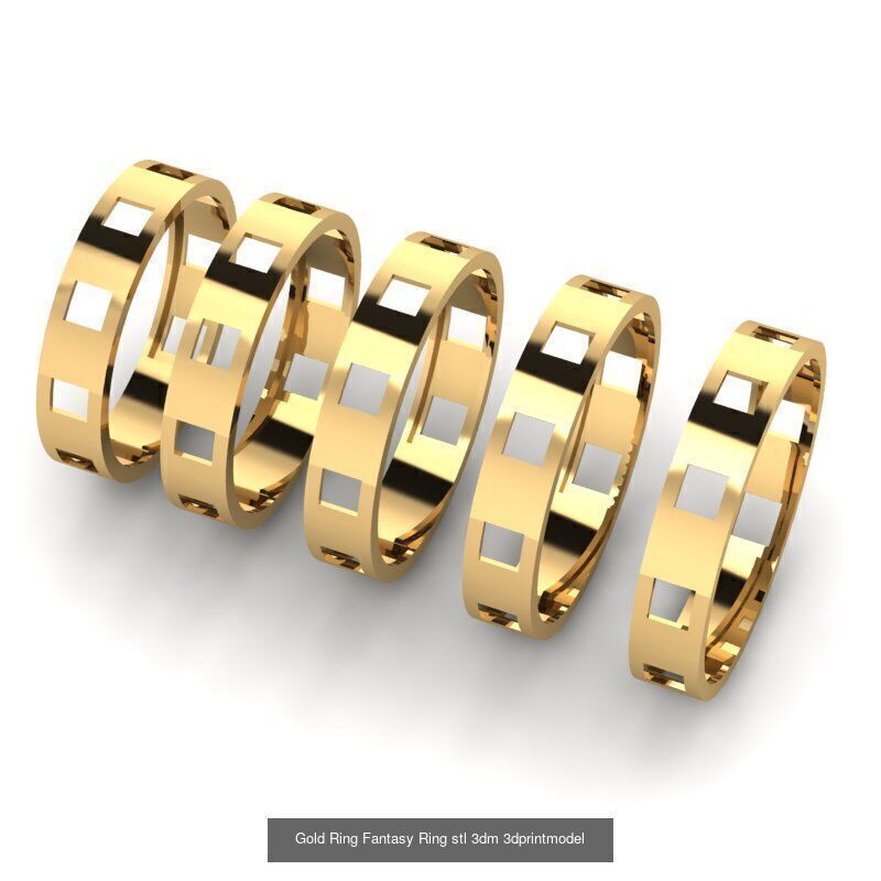 Gold Ring Jewelry Ring stl 3dm 3dprintmodel 3D Model Collection_53