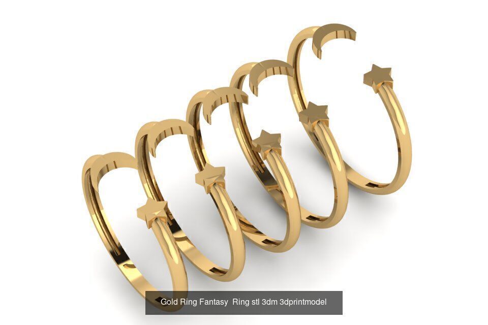 Gold Ring Jewelry Ring stl 3dm 3dprintmodel 3D Model Collection_21