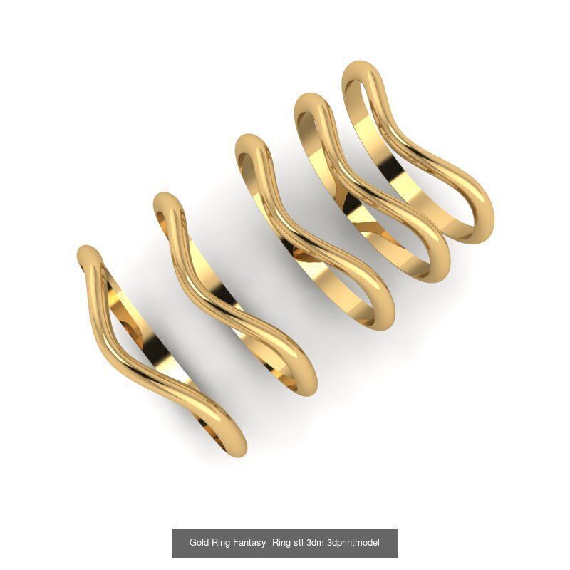 Gold Ring Jewelry Ring stl 3dm 3dprintmodel 3D Model Collection_17