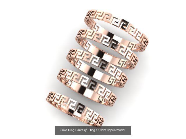 Gold Ring Jewelry Ring stl 3dm 3dprintmodel 3D Model Collection_24