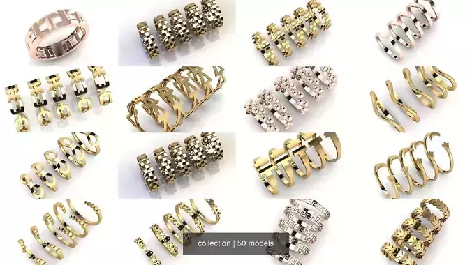 Gold Ring Jewelry Ring stl 3dm 3dprintmodel 3D Model Collection