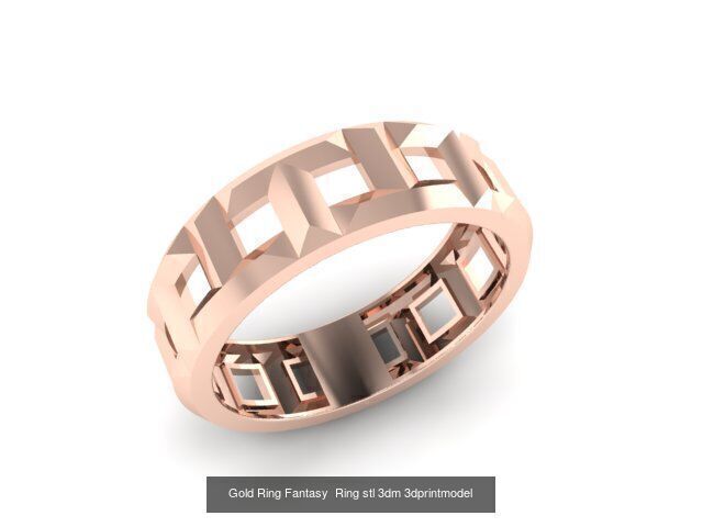Gold Ring Jewelry Ring stl 3dm 3dprintmodel 3D Model Collection_10