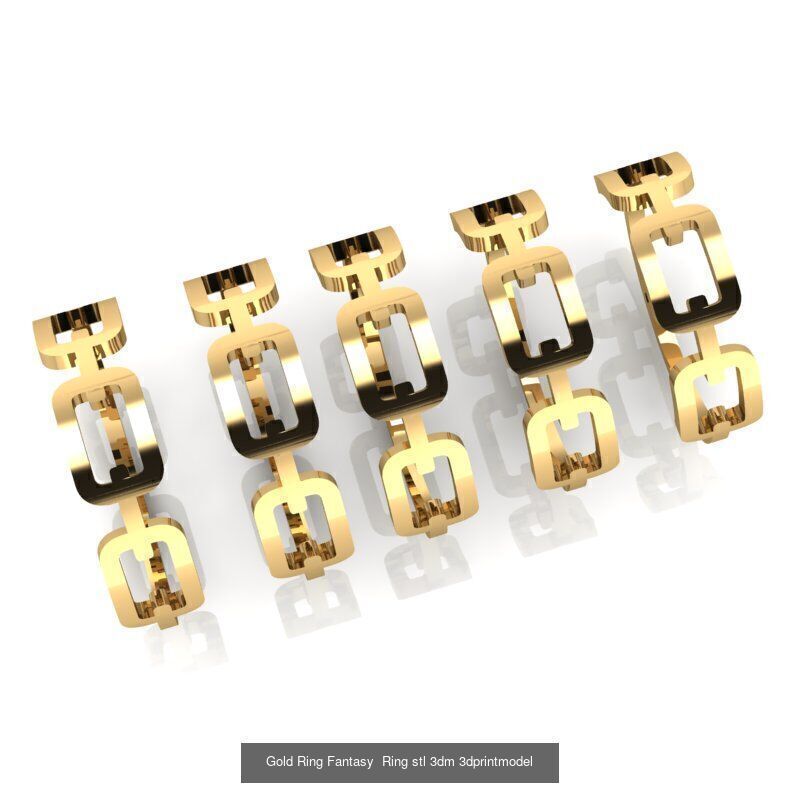 Gold Ring Jewelry Ring stl 3dm 3dprintmodel 3D Model Collection_14