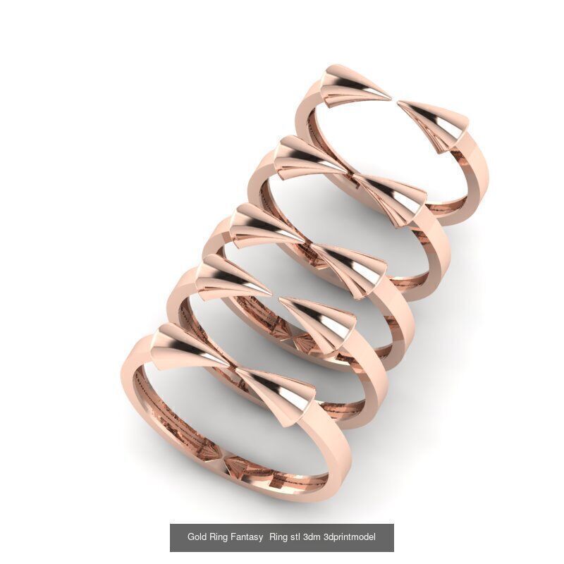 Gold Ring Jewelry Ring stl 3dm 3dprintmodel 3D Model Collection_37