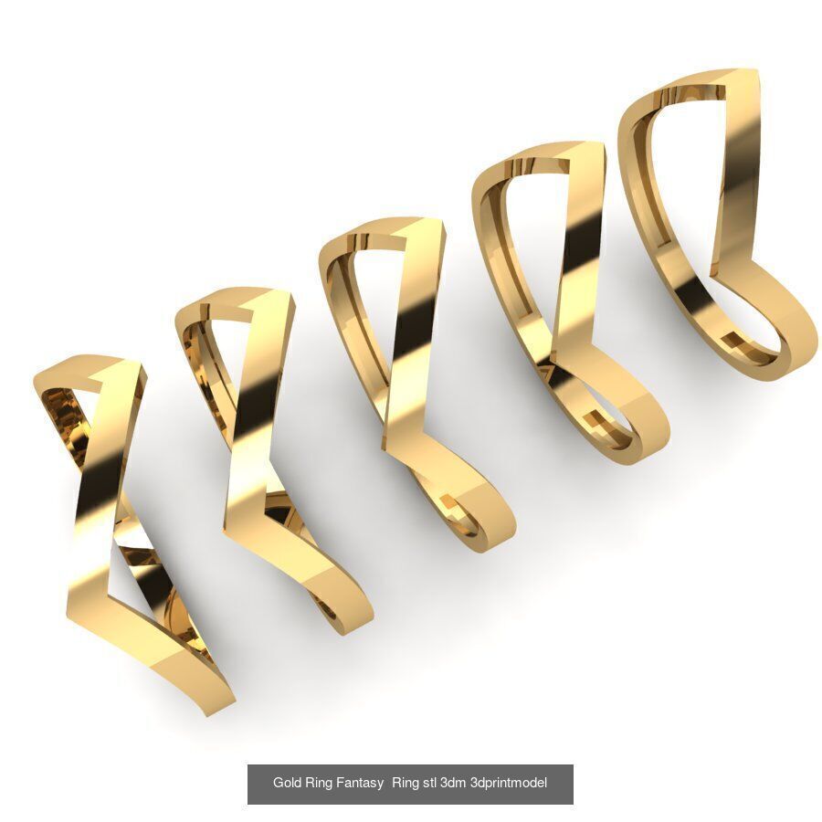 Gold Ring Jewelry Ring stl 3dm 3dprintmodel 3D Model Collection_33