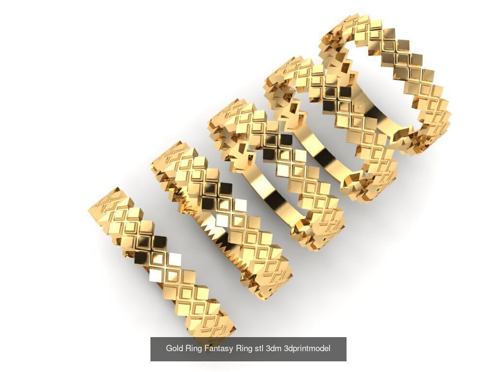 Gold Ring Jewelry Ring stl 3dm 3dprintmodel 3D Model Collection_49