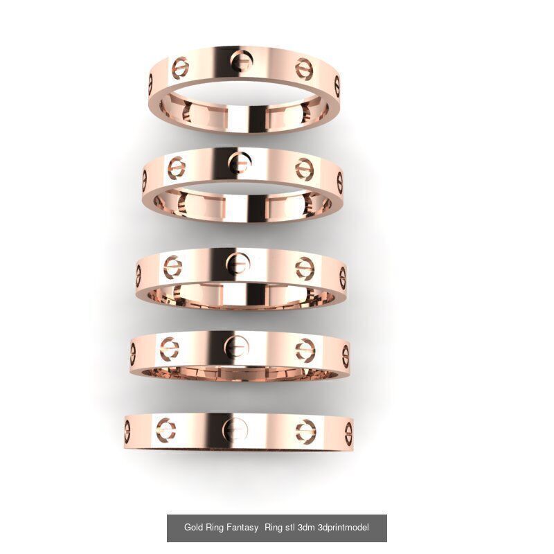 Gold Ring Jewelry Ring stl 3dm 3dprintmodel 3D Model Collection_35