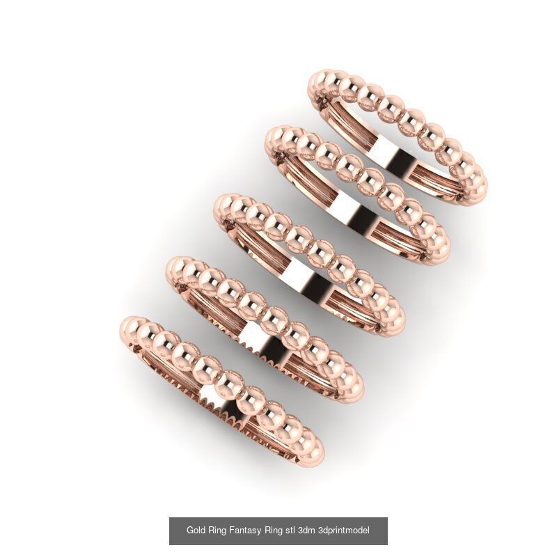 Gold Ring Jewelry Ring stl 3dm 3dprintmodel 3D Model Collection_57