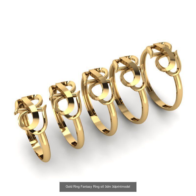 Gold Ring Jewelry Ring stl 3dm 3dprintmodel 3D Model Collection_48