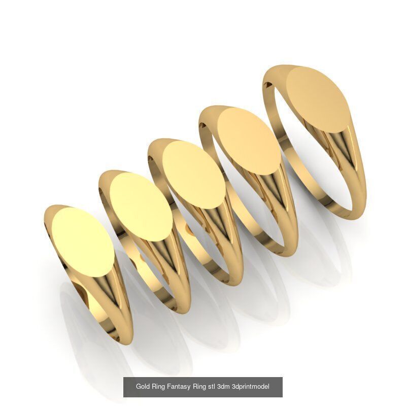 Gold Ring Jewelry Ring stl 3dm 3dprintmodel 3D Model Collection_43