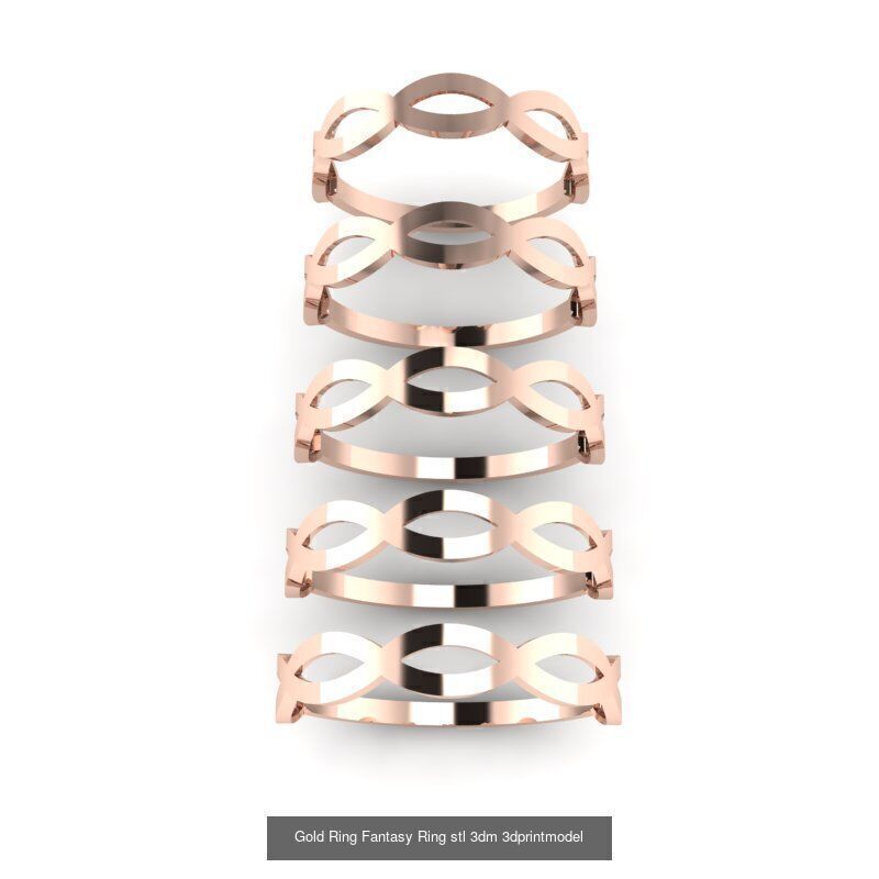 Gold Ring Jewelry Ring stl 3dm 3dprintmodel 3D Model Collection_56