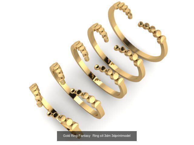 Gold Ring Jewelry Ring stl 3dm 3dprintmodel 3D Model Collection_22