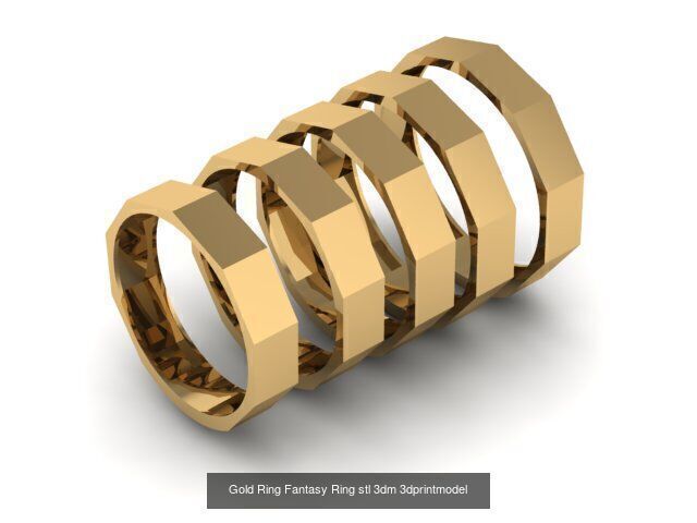 Gold Ring Jewelry Ring stl 3dm 3dprintmodel 3D Model Collection_46