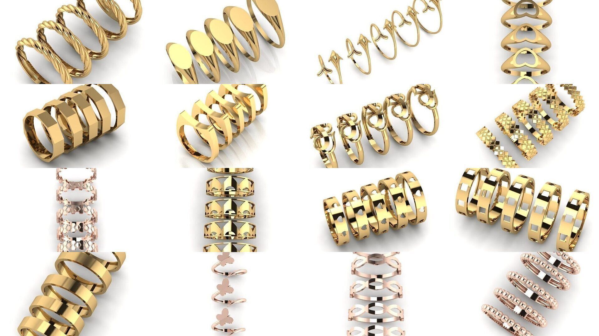 Gold Ring Jewelry Ring stl 3dm 3dprintmodel 3D Model Collection_5