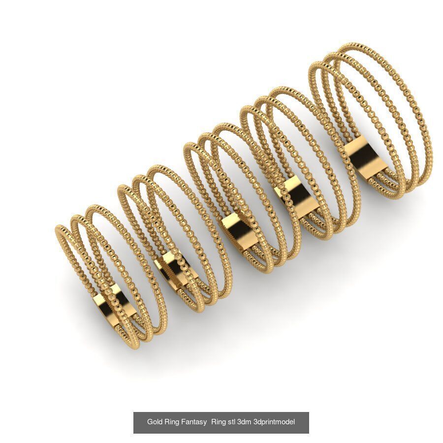 Gold Ring Jewelry Ring stl 3dm 3dprintmodel 3D Model Collection_32